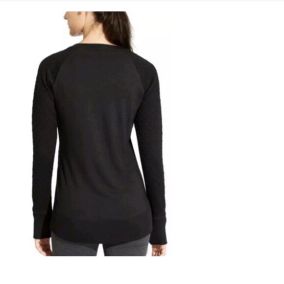 ATHLETA R&R Quilted Pullover Black Cozy CYA Sweatshirt Top Zippers XS - Picture 2 of 9